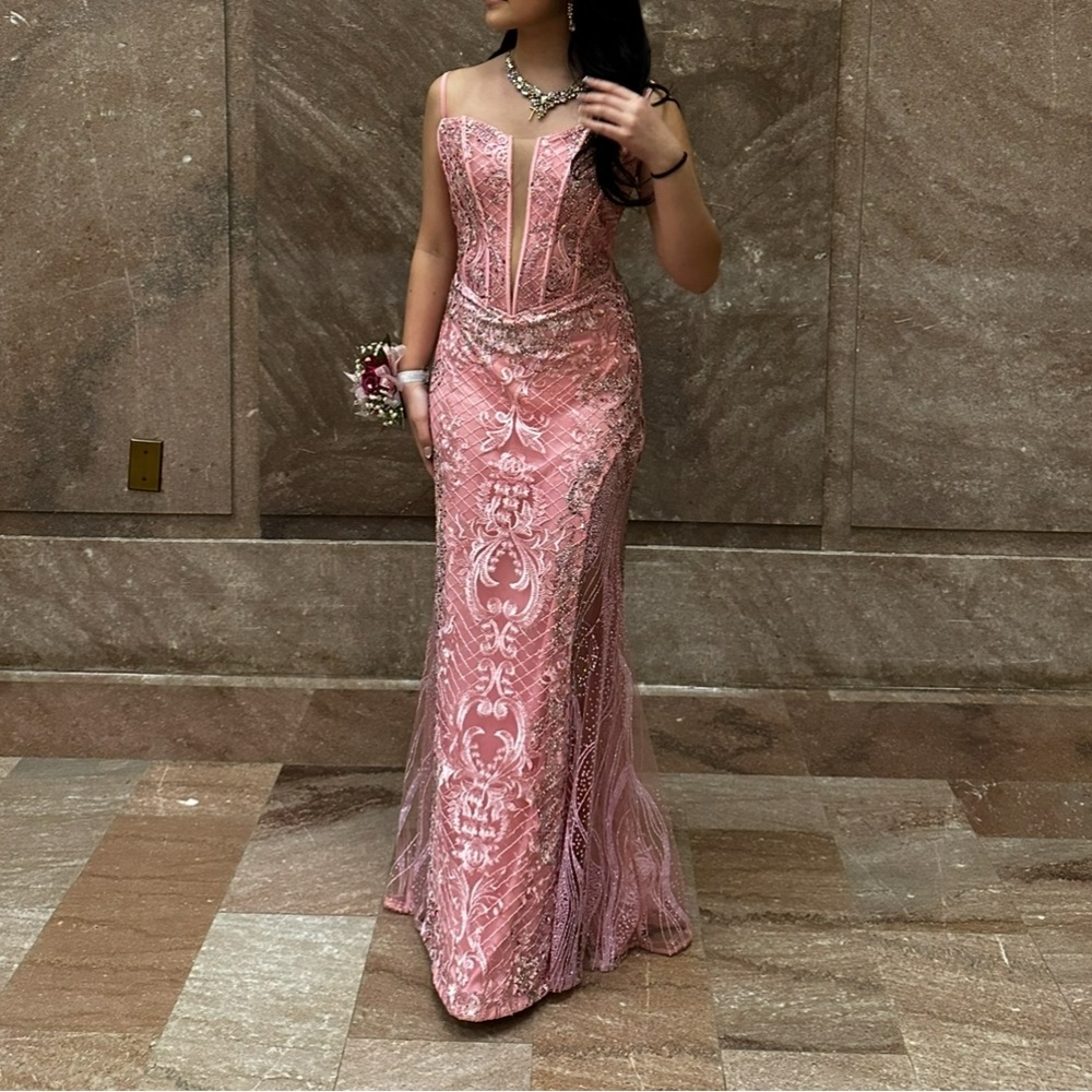 Long Pink Prom Dress